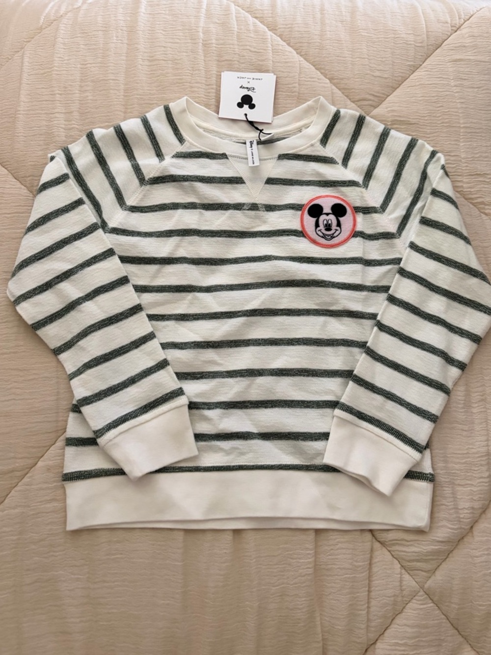 NWT Janie & Jack Mickey Mouse Striped Crewneck Sweatshirt